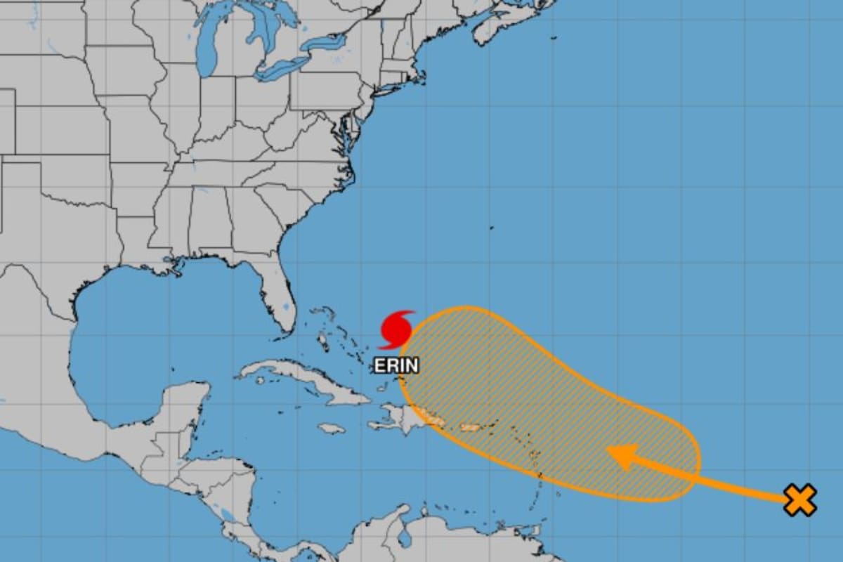 El huracán Erin comienza a impactar en el clima de la costa este de Estados Unidos