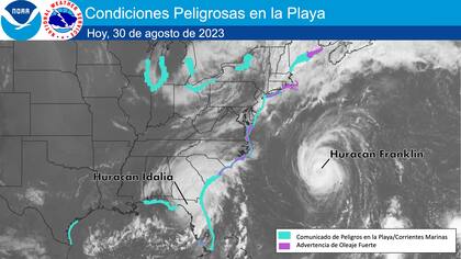 El huracán Franklin avanza sobre la costa este de Florida