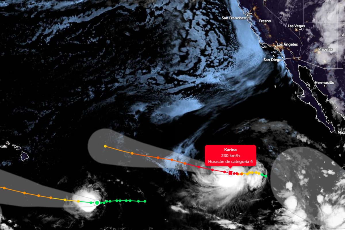 El huracán Karina se consolidó como uno de los sistemas más potentes del Pacífico oriental