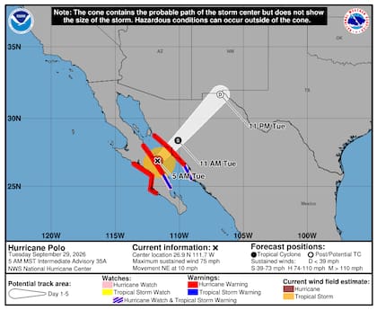 El huracán Polo tocó tierra en la costa occidental de Baja California Sur