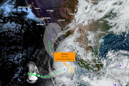 El huracán Priscila se fortaleció con vientos de 100 mph (161 km/h) y cambió su trayectoria hacia el noroeste