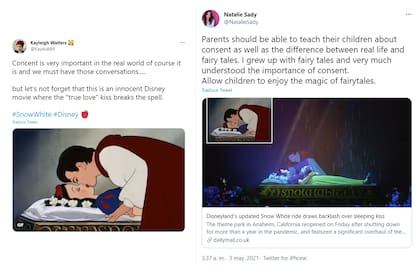 El icónico beso del príncipe a Blancanieves fue el foco de la polémica en las redes sociales por considerarlo un "acto sin consentimiento"