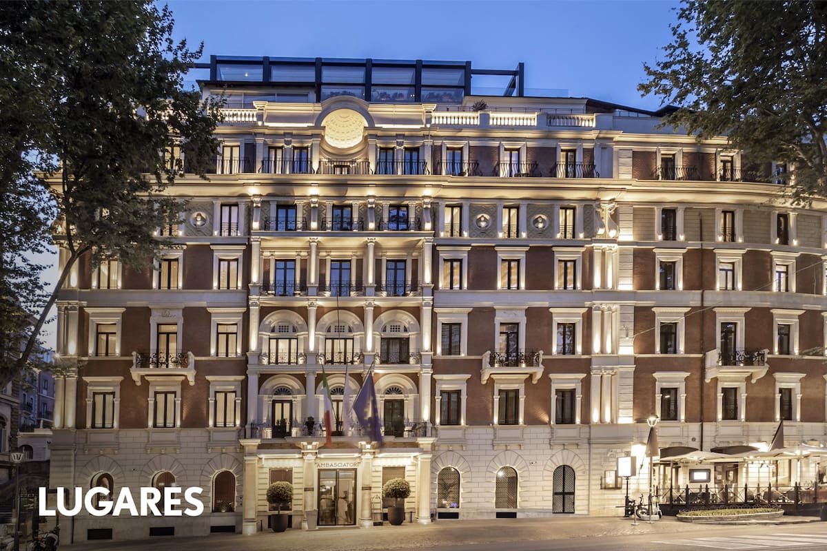 El imponente frente del hotel Intercontinental Rome Ambasciatori Palace, en la coqueta Via Veneto