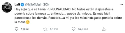 El incendiario tuit de Lali Espósito contra los haters por su nuevo tema