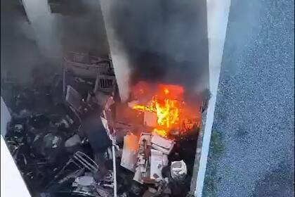 El incendio del edificio en La Plata.