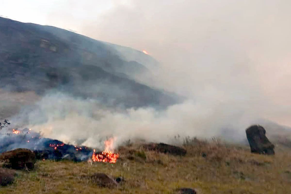 El incendio en la Isla de Pascua