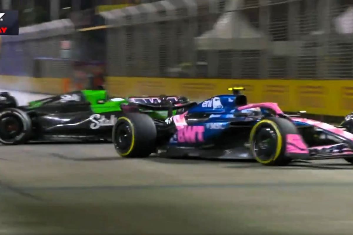 El incidente de Hulkenberg con Colapinto en Singapur después de un intento de sobrepaso del alemán de Sauber