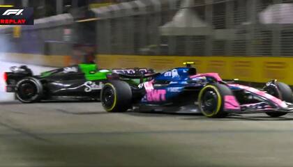 El incidente de Hulkenberg con Colapinto en Singapur después de un intento de sobrepaso del alemán de Sauber