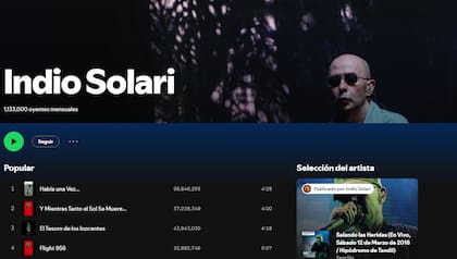 El Indio tenía una gran cantidad de seguidores en Spotify