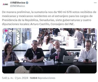 El INE dio a conocer, de forma preliminar, cuántos mexicanos votaron desde el extranjero