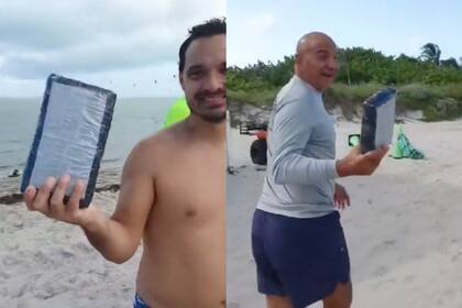 El inesperado paquete sorprendió a los bañistas de Crandon Park, en Key Biscayne, Florida