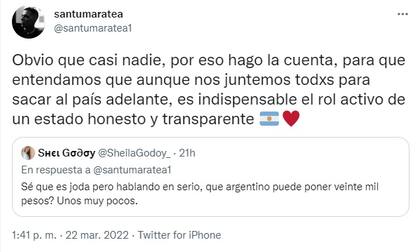 El influencer aclaró que es consciente de que nadie cuenta con 20.000 pesos para pagar la deuda externa