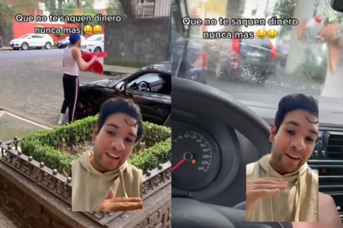 El influencer compartió la técnica que utiliza para no darle propina a los limpiavidrios y en las redes lo liquidaron