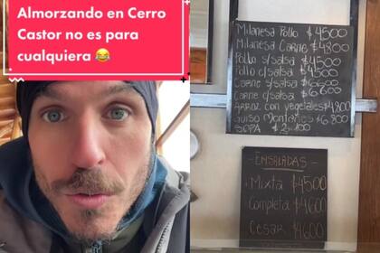El influencer reveló cuáles son los precios de las comidas en el Cerro Castor y se volvió viral