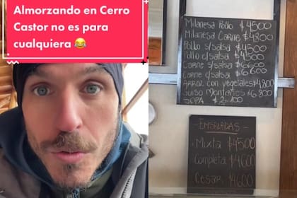 El influencer reveló cuáles son los precios de las comidas en el Cerro Castor y se volvió viral