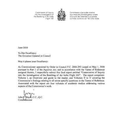 El informe de la comisión investigadora firmado en 2010 por el juez John Mayor