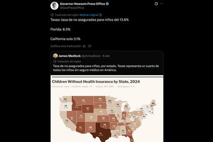 El informe indicó que California pasó de 3,2% en 2023 a 3,1% en 2024 en la proporción de menores sin seguro médico; el Estado Dorado se mantuvo entre los niveles más bajos del país norteamericano en ese indicador
