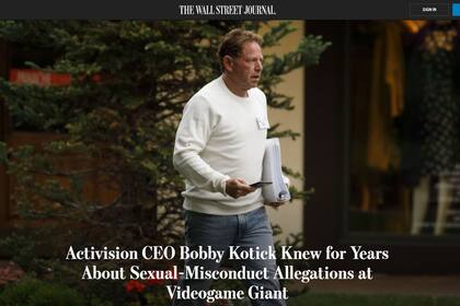 El informe publicado por The Wall Street Journal revela una cultura corporativa tóxica avalada por su CEO Bobby Kotick