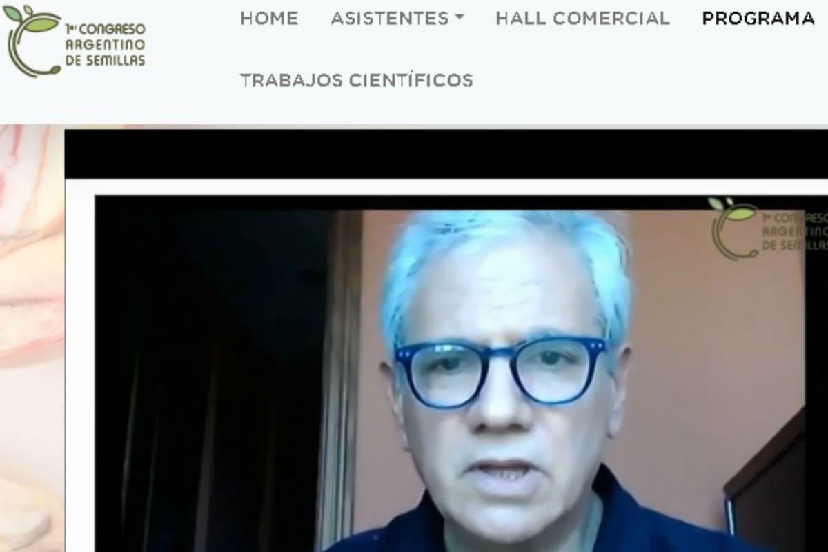 El ingeniero Marcelo Carmona durante su exposición en el Primer Congreso de Semillas