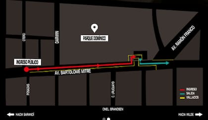 El ingreso al predio será únicamente por Av. Bartolomé Mitre y Gral. Otero