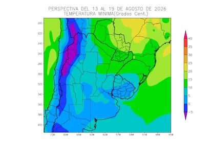 El ingreso de vientos polares provocará temperaturas mínimas de entre 0°C y 5°C en buena parte de la región pampeana, con riesgo de heladas.