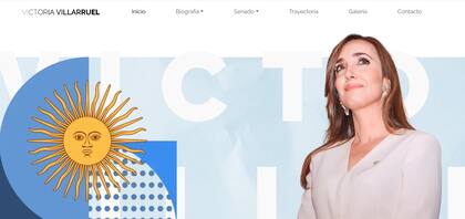 El inicio de la página web "Todo por Argentina" que detalla la biografía, gestión, trayectoria y recorridos por el país de Victoria Villarruel
