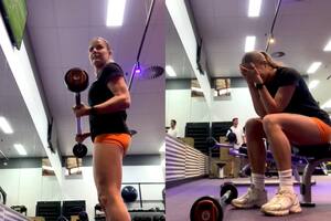 El insólito video viral de una mujer en el gimnasio