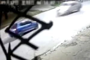 El instante previo a que la camioneta impacte contra el auto que conducía Yesica Santillan, de 33 años