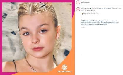 El instituto Go Broadway le dio la bienvenida a Muna Pauls Cherri (Crédito: Instagram/@go_broadway)
