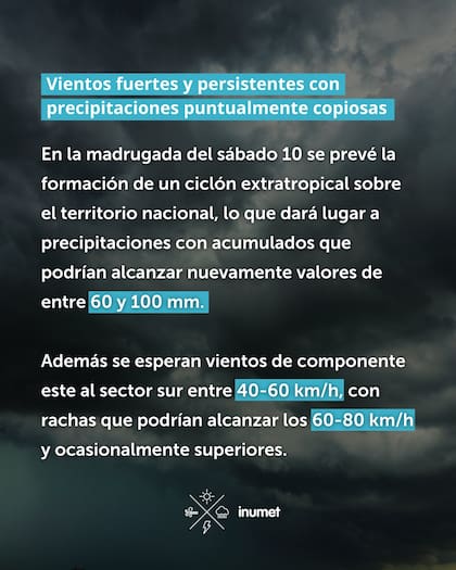 El Instituto Uruguayo de Meteorología notificó el desarrollo de una depresión atmosférica en territorio nacional