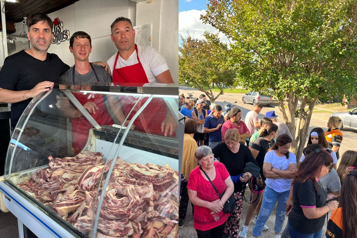 El intendente de Castelli, Francisco Echarren, estuvo en una carnicería donde se vende el asado a 2900 pesos el kilo
