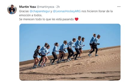El intendente de Pinamar, Martín Yeza, reveló a qué se refería Retegui con “los mil médanos” al publicar una foto de Las Leonas subiendo hasta la cima de un montículo de arena