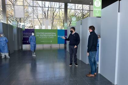 El intendente Jorge Macri en la apertura del nuevo centro de testeos, en Vicente López