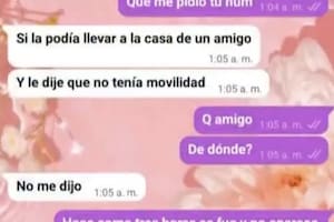 El intercambio de mensajes entre la madre de Agostina y el detenido
