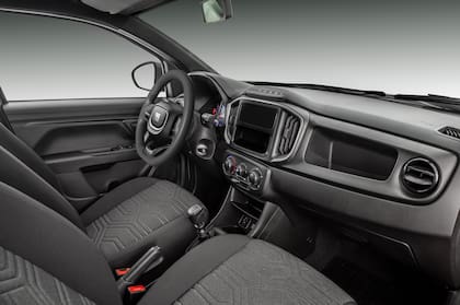 El interior de la Fiat Strada cabina simple