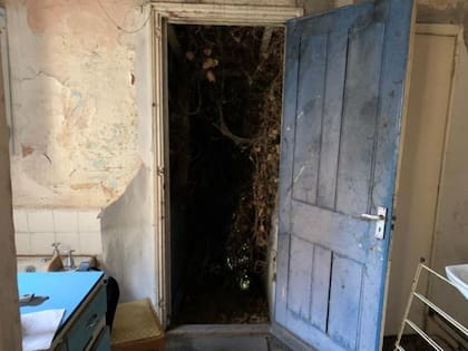 El interior de un armario, con telarañas y una notable oscuridad