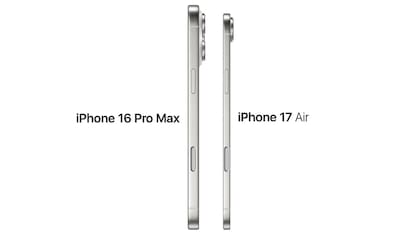 El iPhone 17 Air será más delgado que los modelos estándar, pero para lograrlo deberá resignar batería (tiene un 50% menos) y cámaras traseras (este modelo tiene solo una)