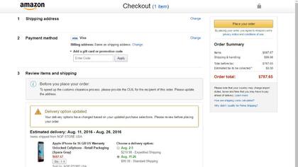 El iPhone 6S, ofrecido en Amazon con envío a la Argentina