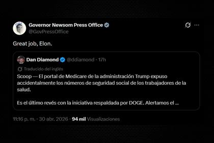 El irónico mensaje de Gavin Newsom a Elon Musk por medio de su cuenta de X