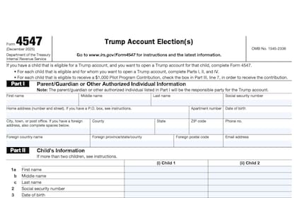 El IRS habilitó el Formulario 4547 para inscribir a menores en las nuevas Trump Accounts