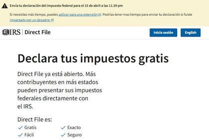 El IRS recomienda Direct File para presentar los impuestos gratis