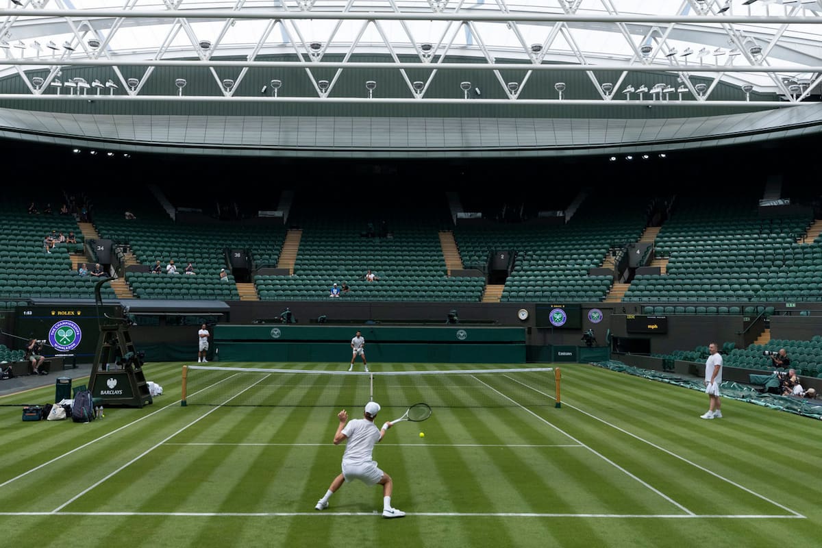 El italino Jannik Sinner entrenó con el serbio Novak Djokovic. Foto: Gentileza Wimbledon.com