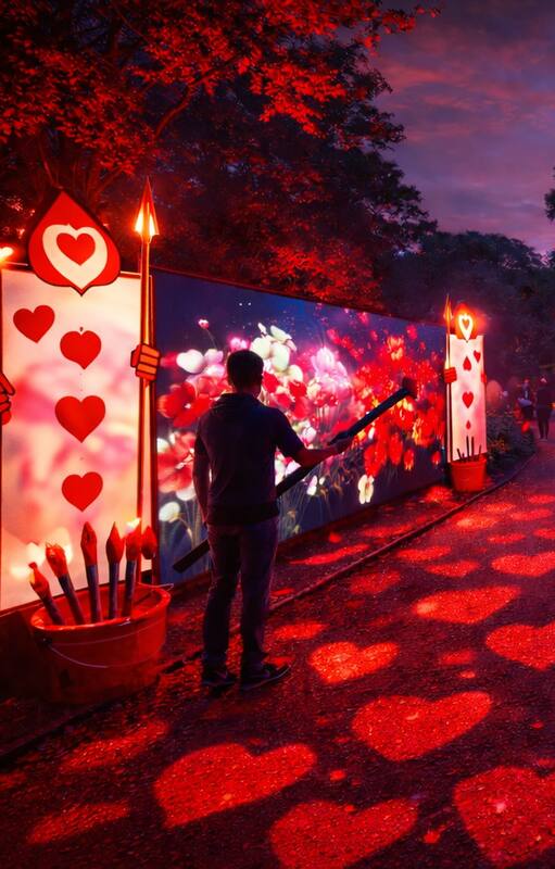 El Jardín de la Reina, uno de los fantásticos escenarios de Maravillosa Alicia en el Jardín Botánico