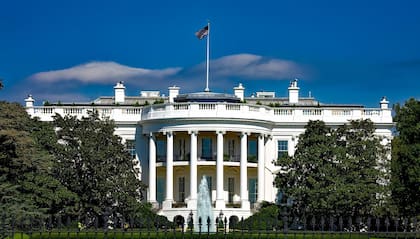 El jardín frontal de la Casa Blanca
