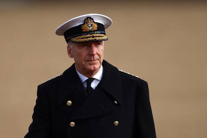 El jefe de defensa británico almirante Tony Radakin en un evento en Londres el 3 de diciembre del 2024. (Henry Nicholls via AP, Pool )