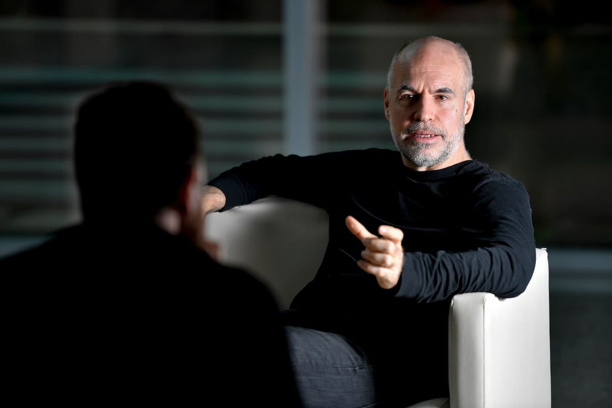 El jefe de gobierno de la Ciudad de Buenos Aires Horacio Rodriguez Larreta en entrevista con La Nación en sede del gobierno porteño.