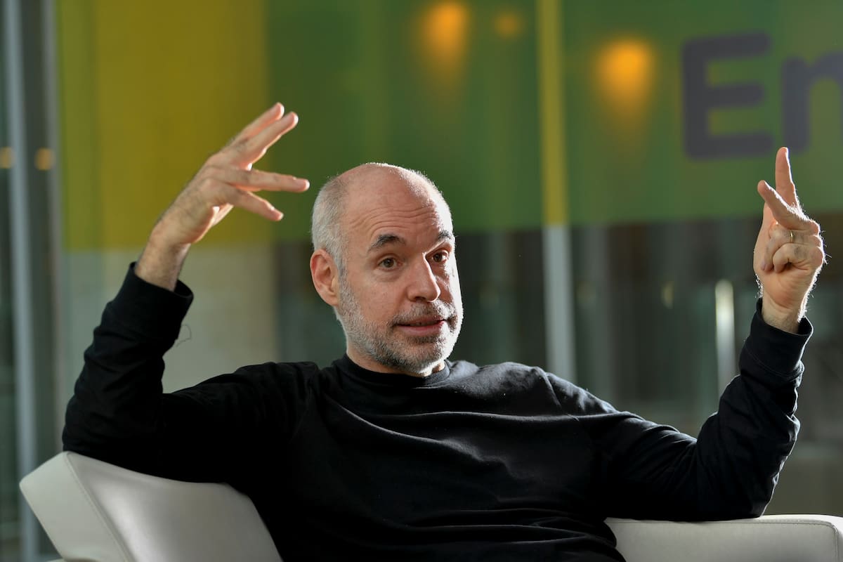 El jefe de gobierno de la Ciudad de Buenos Aires Horacio Rodriguez Larreta en entrevista con La Nación en sede del gobierno porteño.