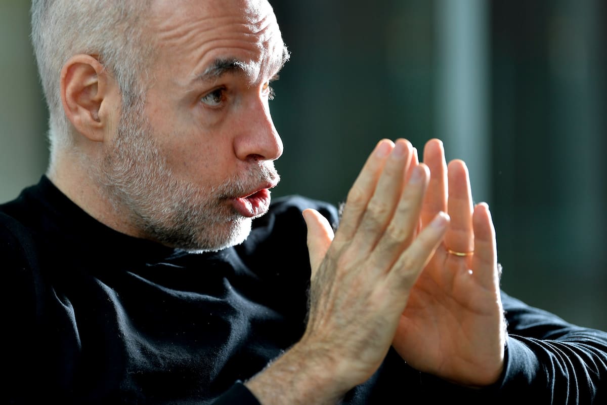 El jefe de gobierno de la Ciudad de Buenos Aires Horacio Rodriguez Larreta en entrevista con La Nación en sede del gobierno porteño.