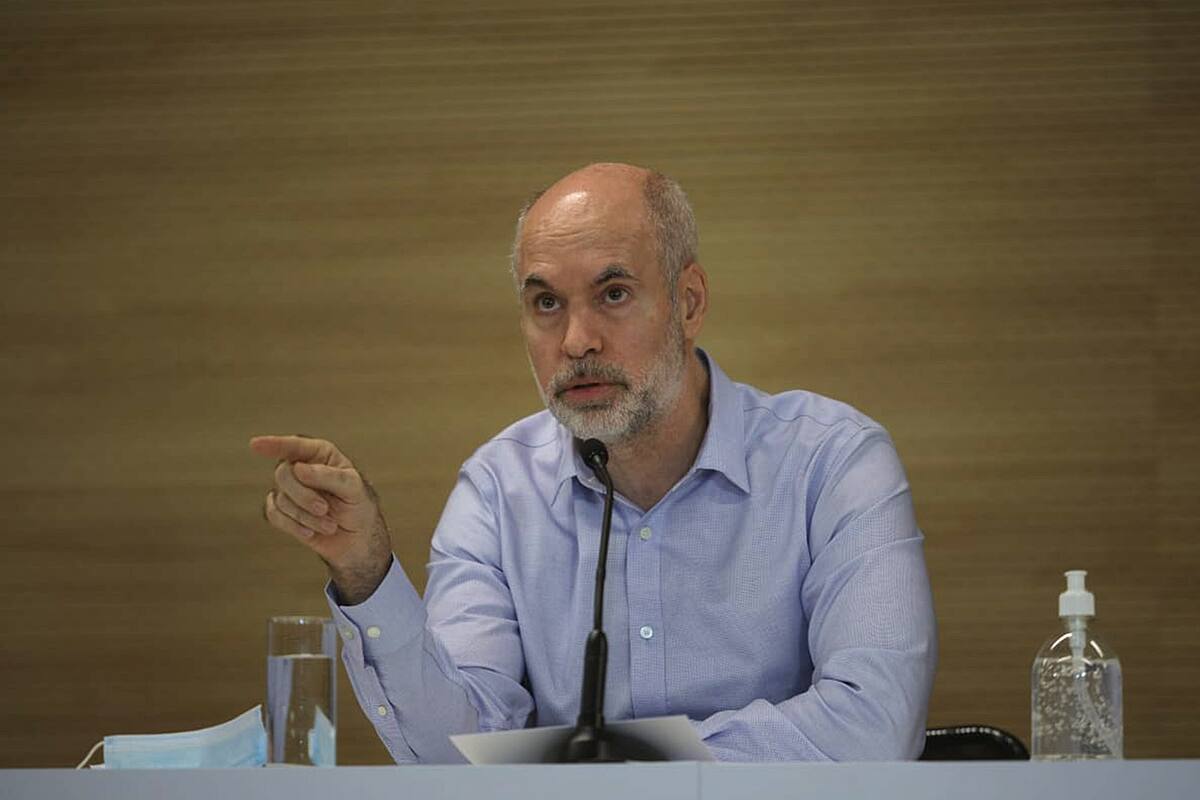 El jefe de gobierno Horacio Rodríguez Larreta durante la conferencia de prensa