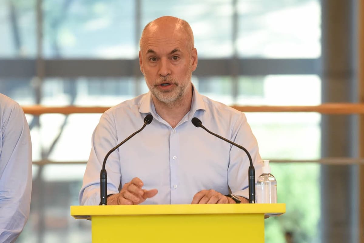 El jefe de Gobierno porteño, Horacio Rodríguez Larreta, en conferencia de prensa